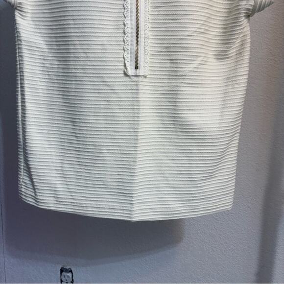 NWT Anthrolopogie 9-H15 Stcl Ivory Short Sleeve Mock Neck Shirt Size XS - Picture 11 of 13